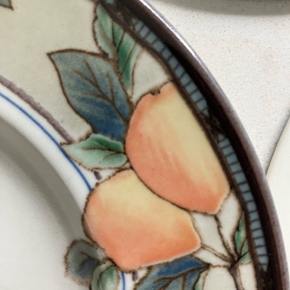 Mikasa Intaglio CAC29 Garden Harvest set of 3 Fruit Pattern Ceramic saucer 6.5” - Picture 8 of 11